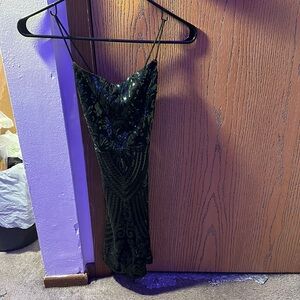 A green formal sparkly